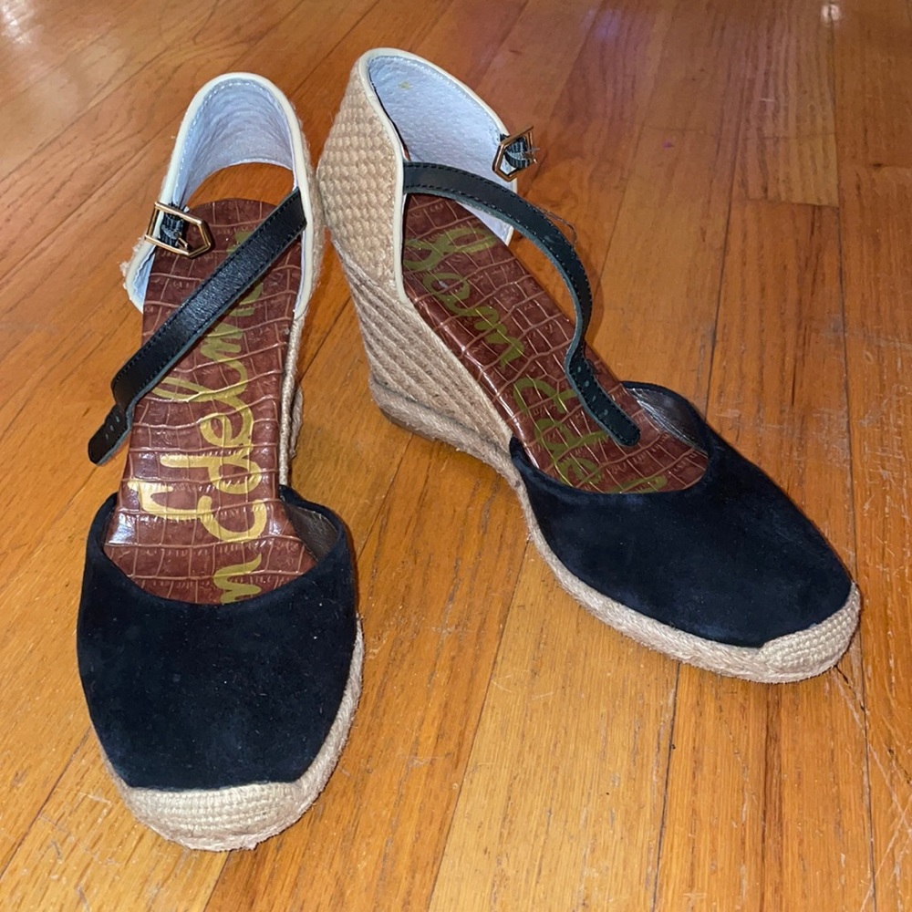 Sam Edelman black suede wedges